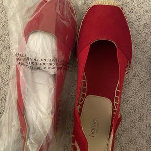 Botkier Henry Red Suede Slingback Espadrille Sandal Size 8 Flats